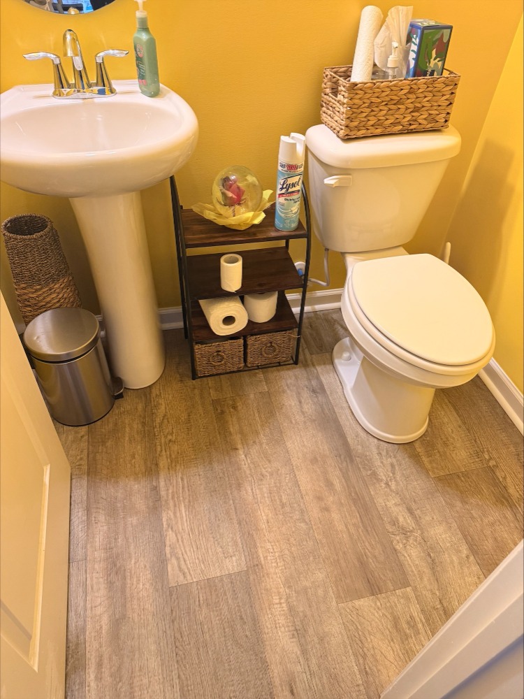 Pristine bathroom with shining fixtures